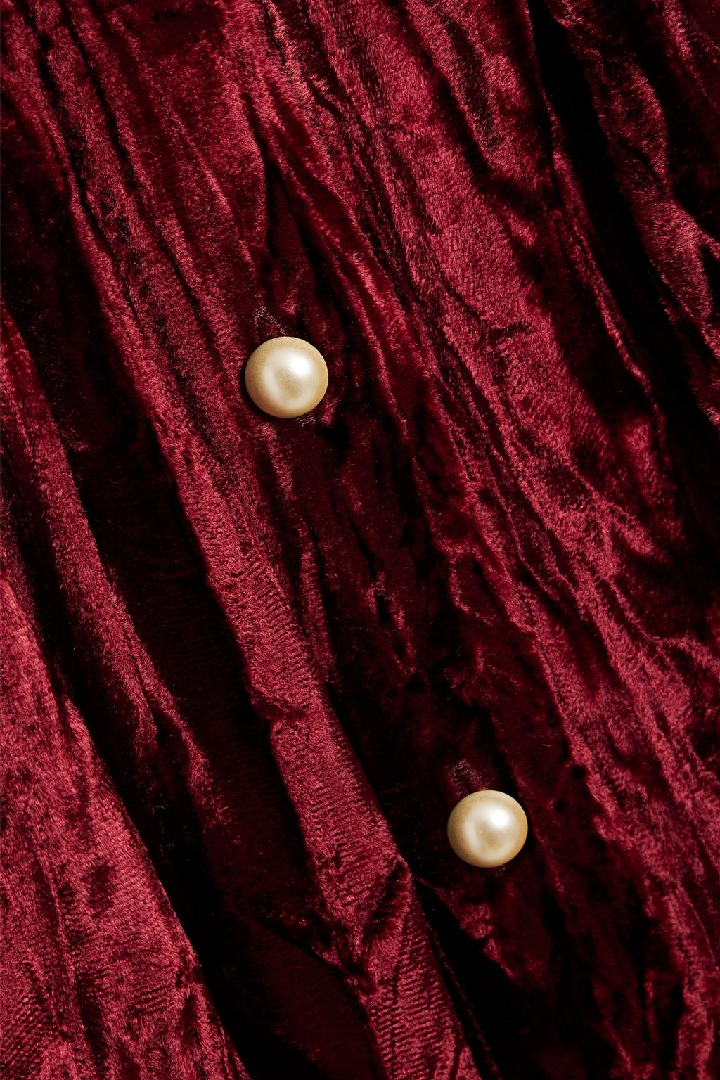 BATSHEVA فستان متوسط الطول «إيفري» من مخمل مُجعّد مزود بحزام