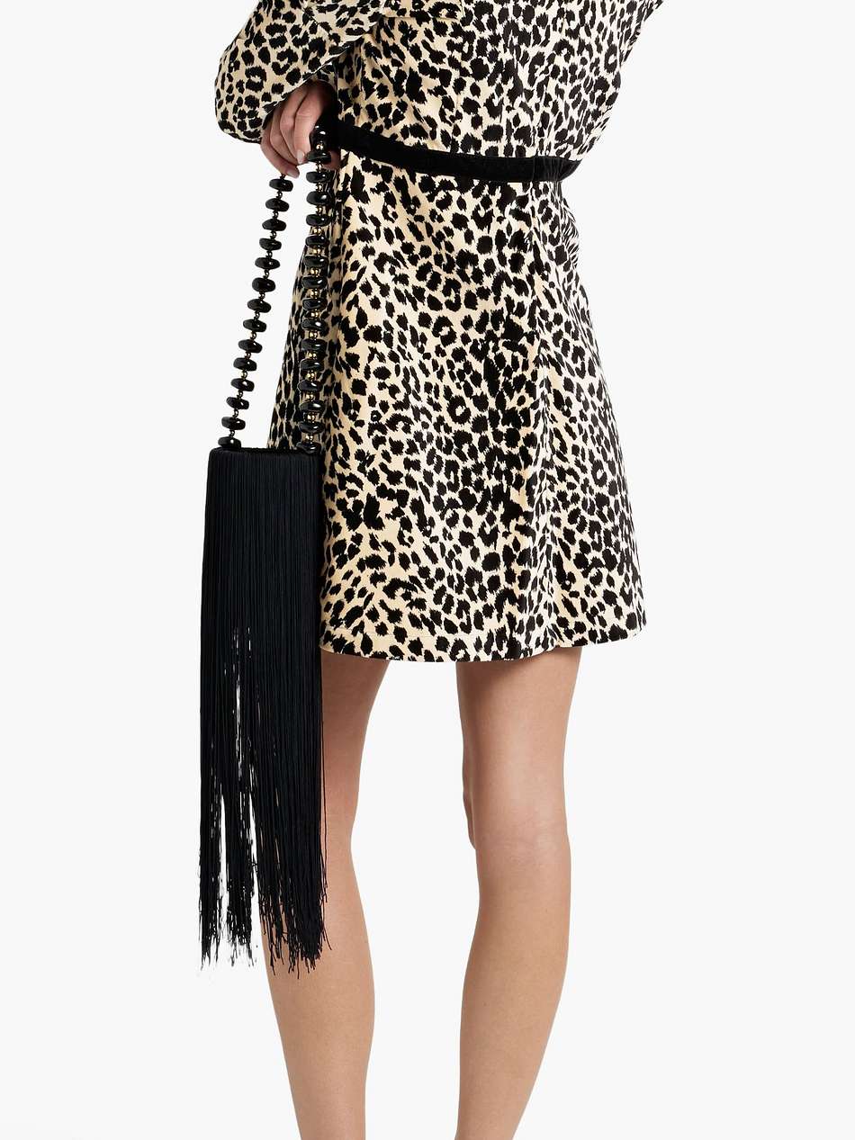 tate leopard-print cotton-velvet mini dress