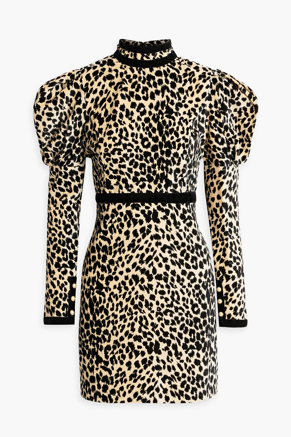 Tate leopard-print cotton-velvet mini dress