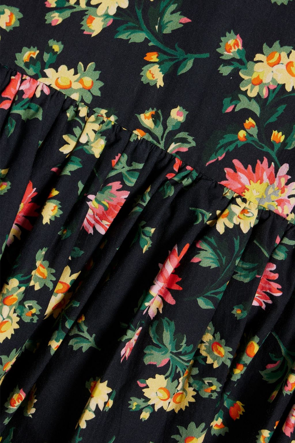 BATSHEVA Welsh tiered floral-print cotton-poplin dress