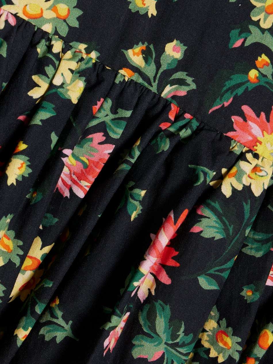 welsh tiered floral-print cotton-poplin dress
