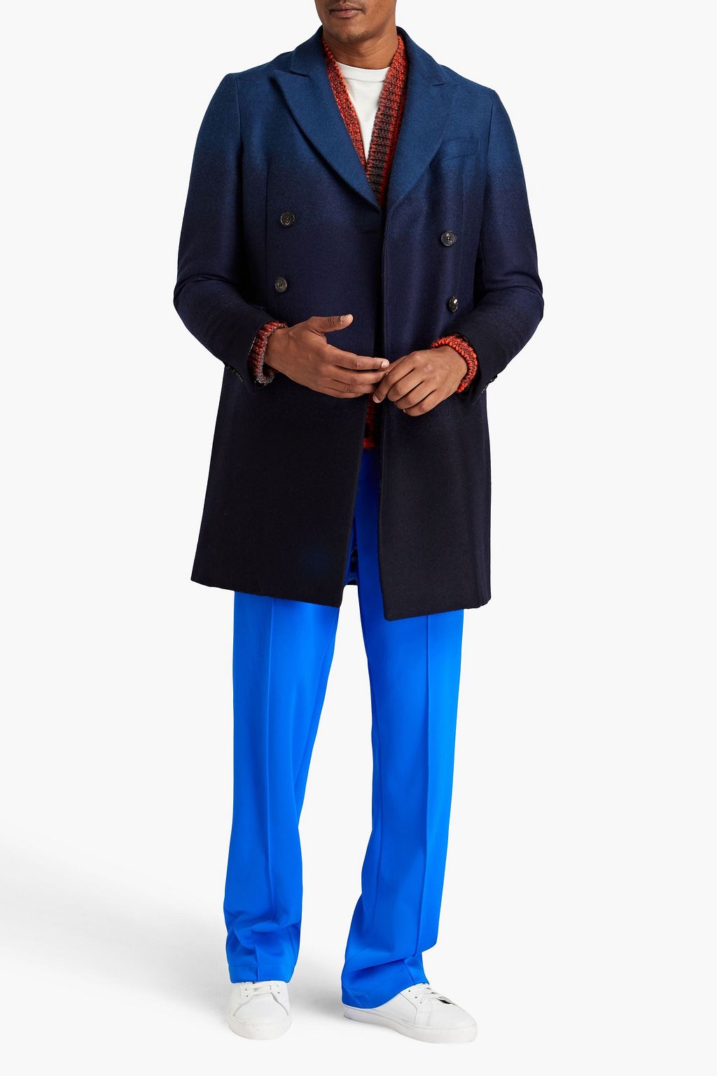 MISSONI Double-breasted dégradé wool-blend twill coat