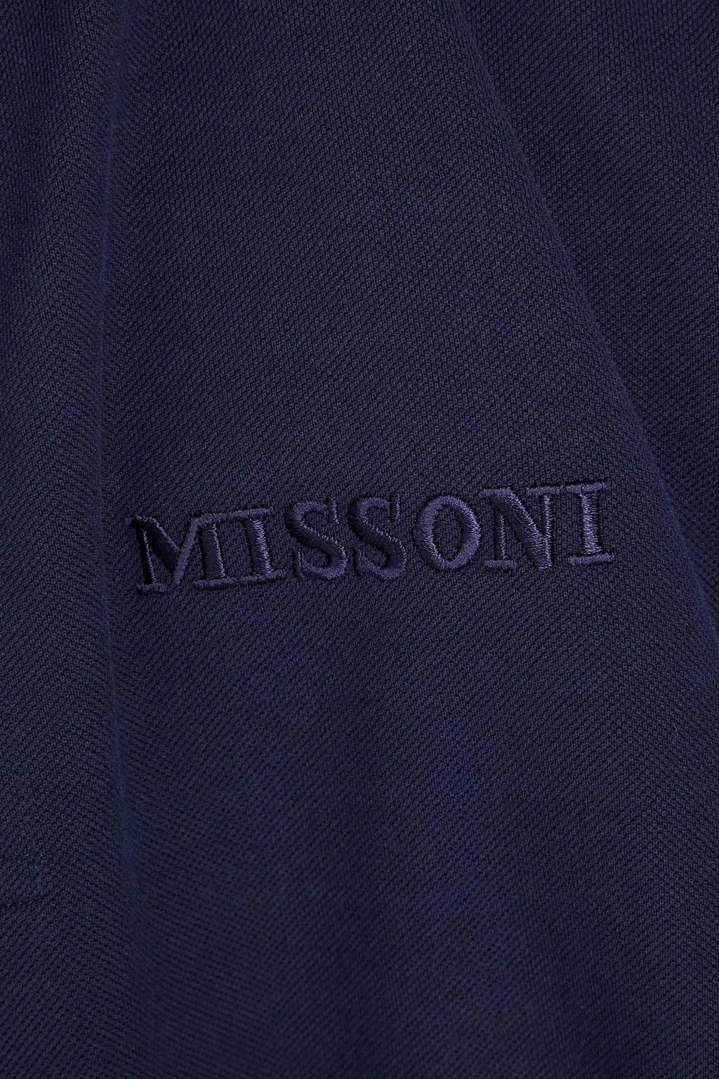 MISSONI Crochet-trimmed cotton-piqué polo shirt