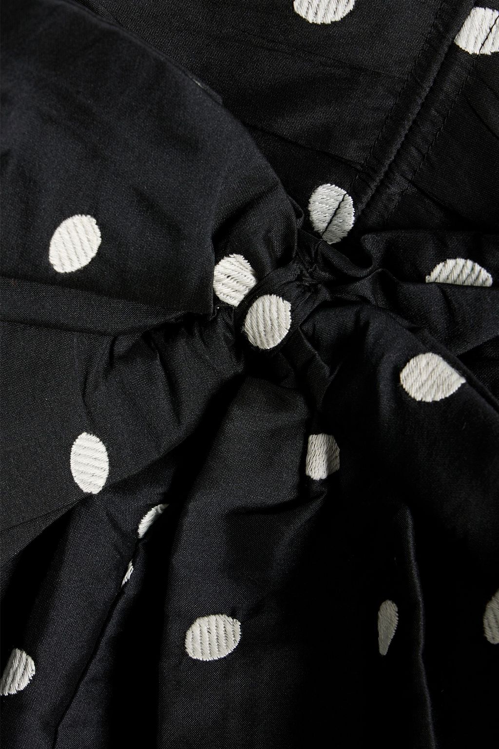 BATSHEVA Buffy bow-embellished polka-dot taffeta midi dress