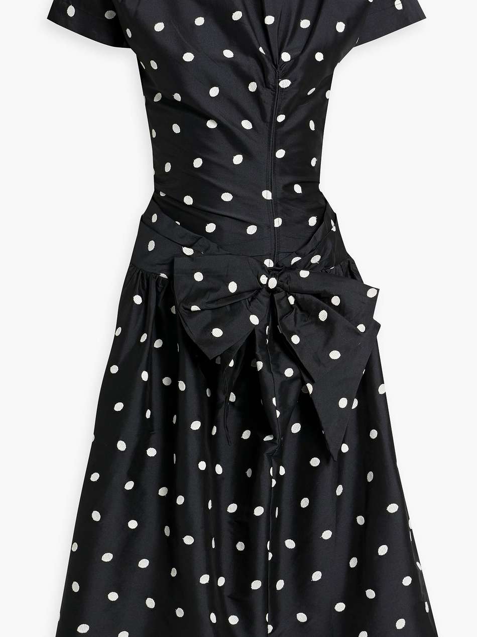 buffy bow-embellished polka-dot taffeta midi dress