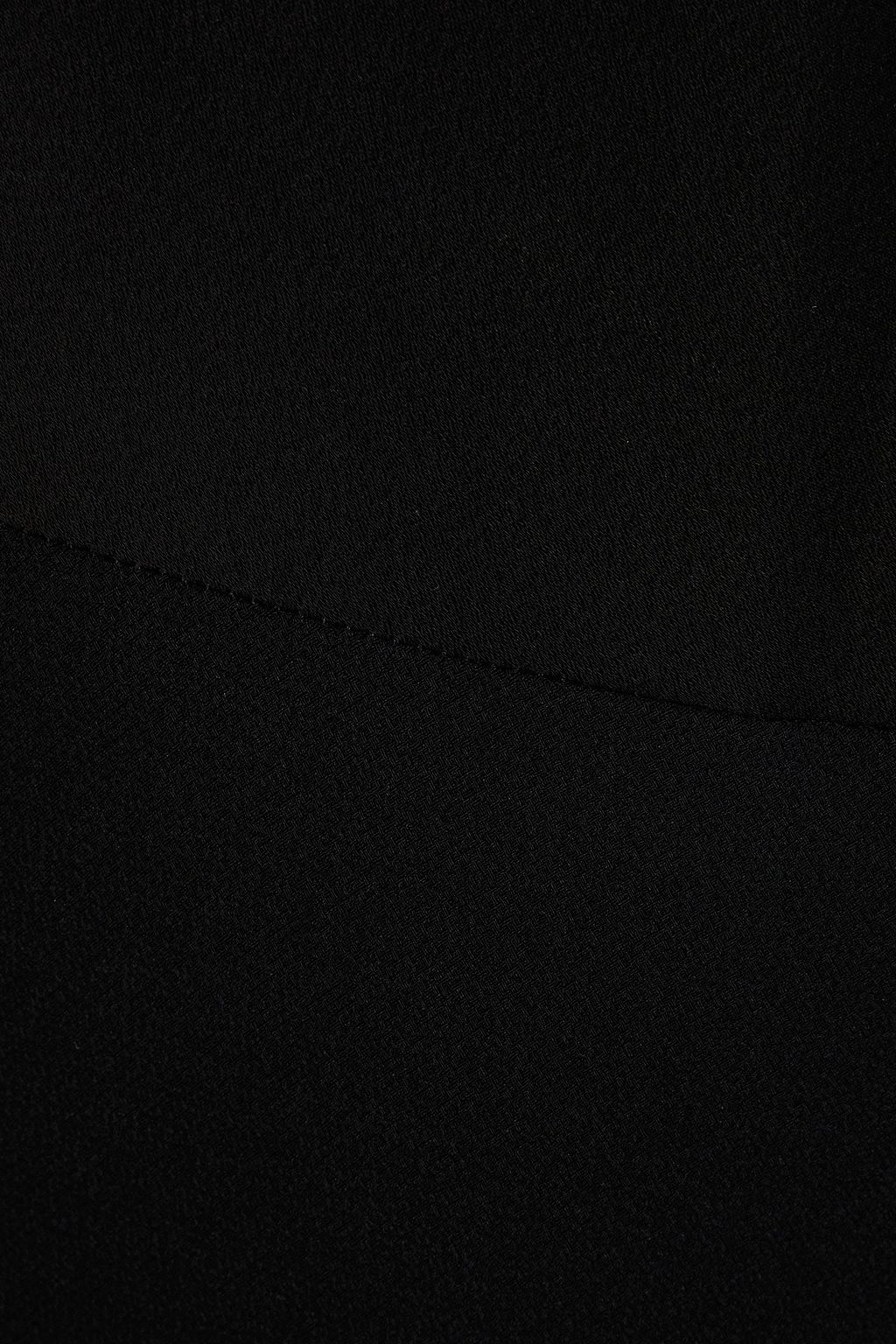 HALSTON 크레이프 패널 새틴 미디 드레스