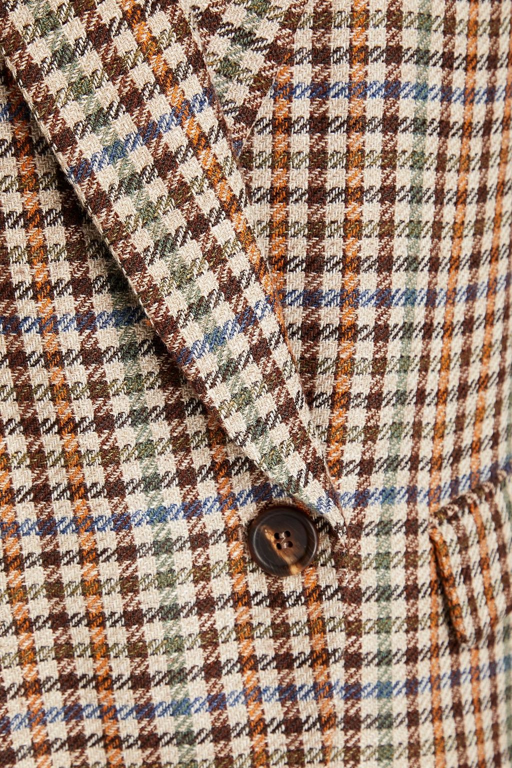 BRUNELLO CUCINELLI Checked linen and silk-blend tweed blazer