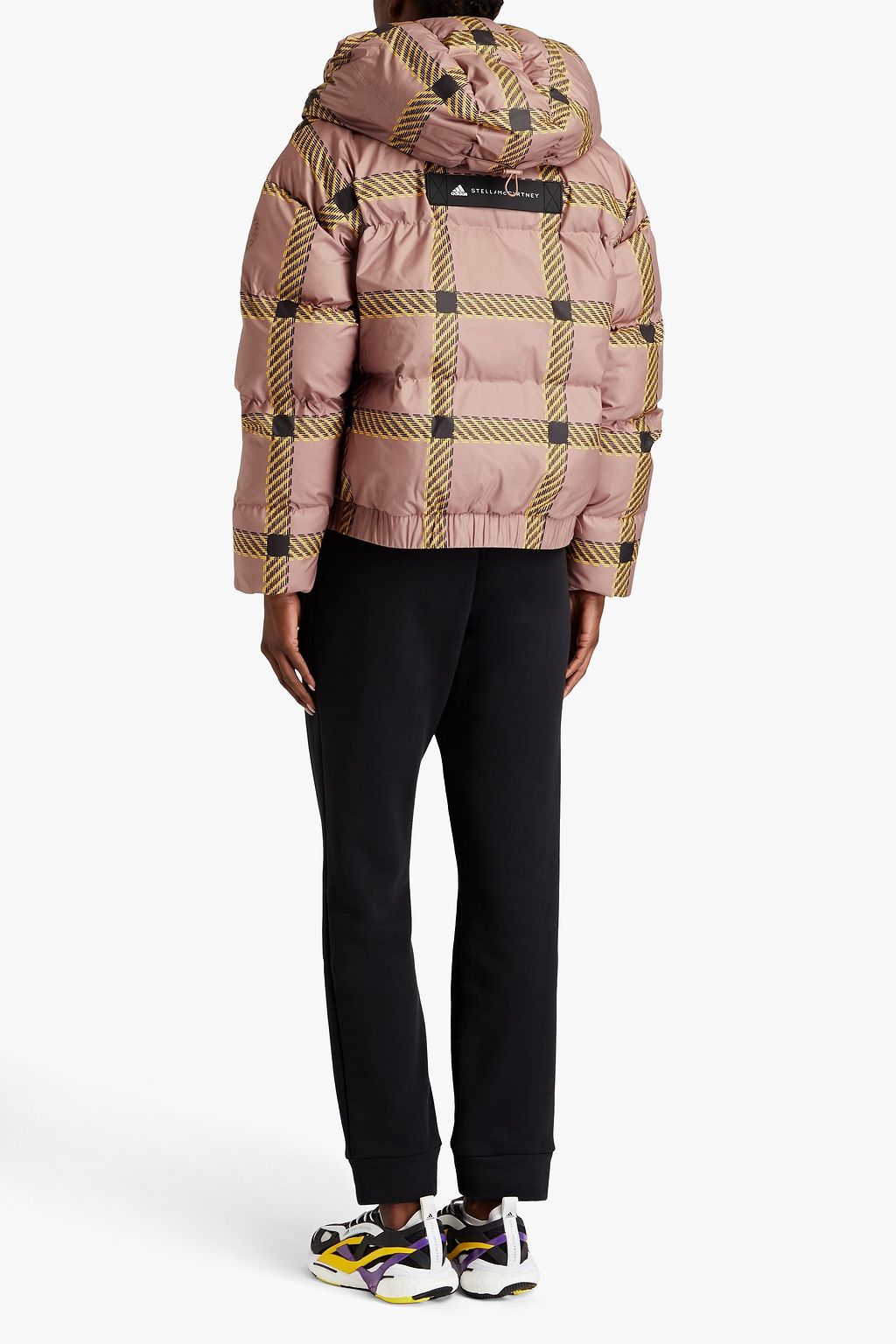 ADIDAS BY STELLA MCCARTNEY Quilted checked shell hooded jacket