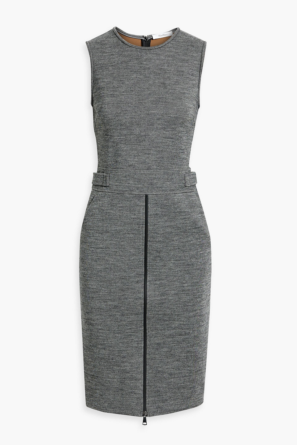 Shop Max Mara Mélange Wool Dress In Dark Gray
