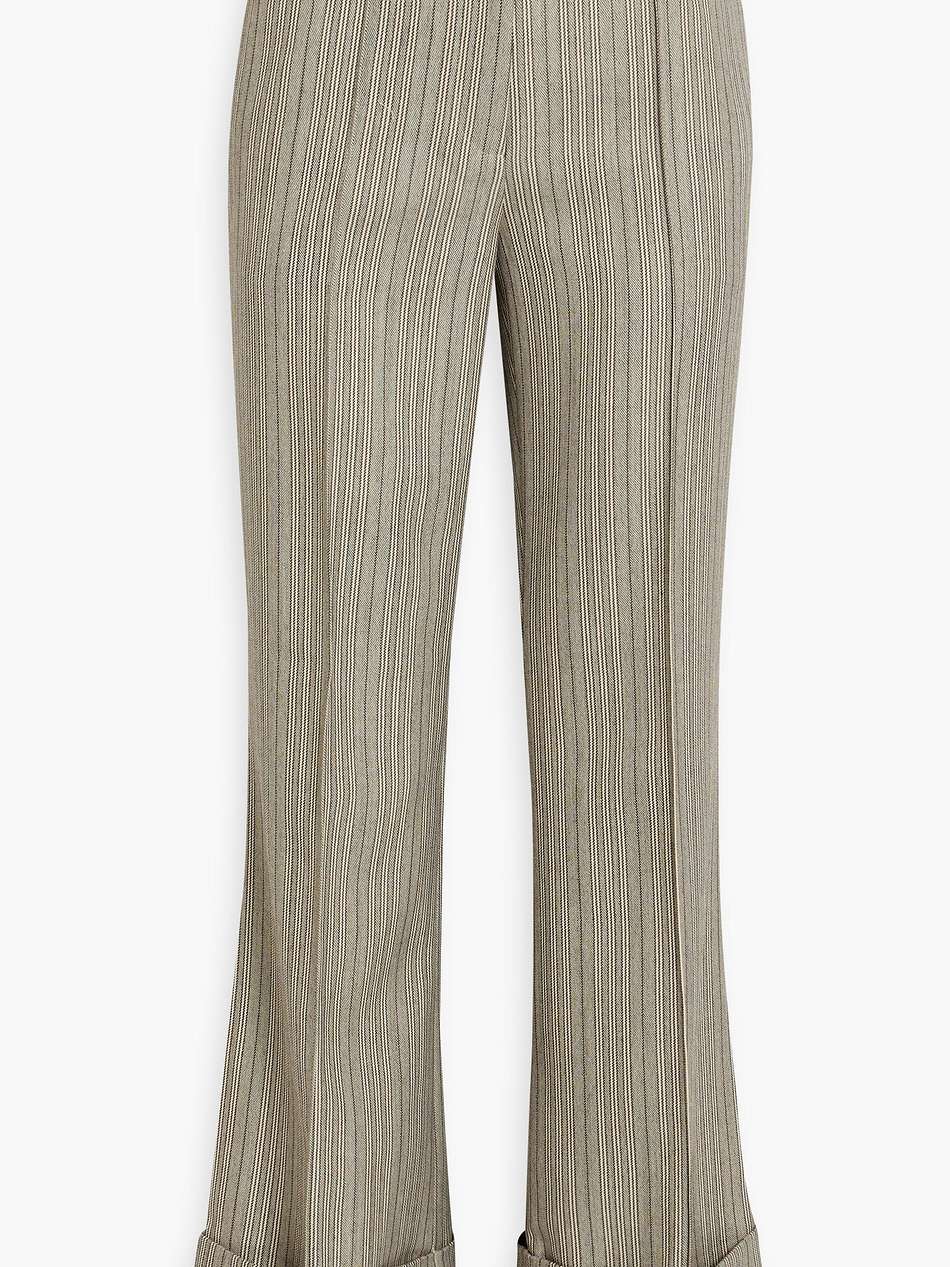 striped wool-tweed bootcut pants