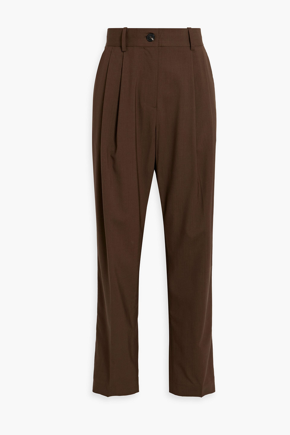 Co Grain De Poudre Wool Tapered Pants In Cholate