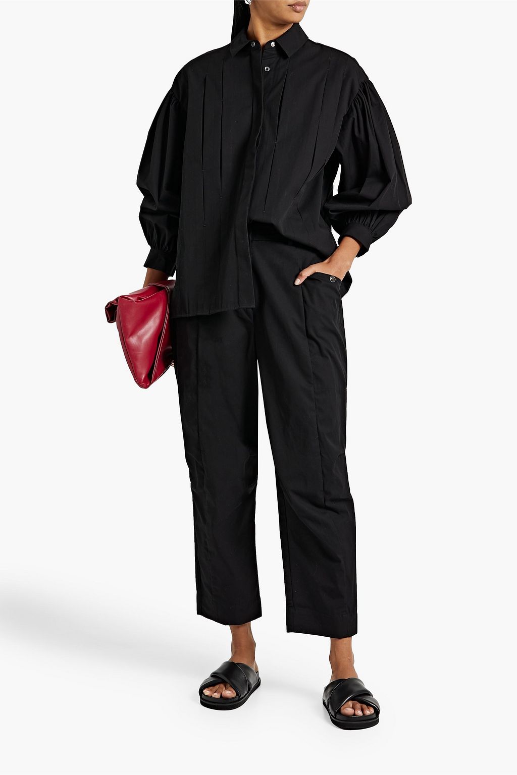 CO Cropped cotton-twill tapered pants