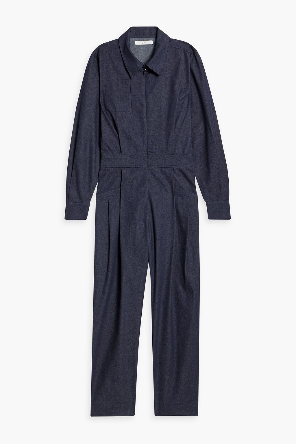 CO Cropped pleated cotton-chambray jumpsuit | THE OUTNET