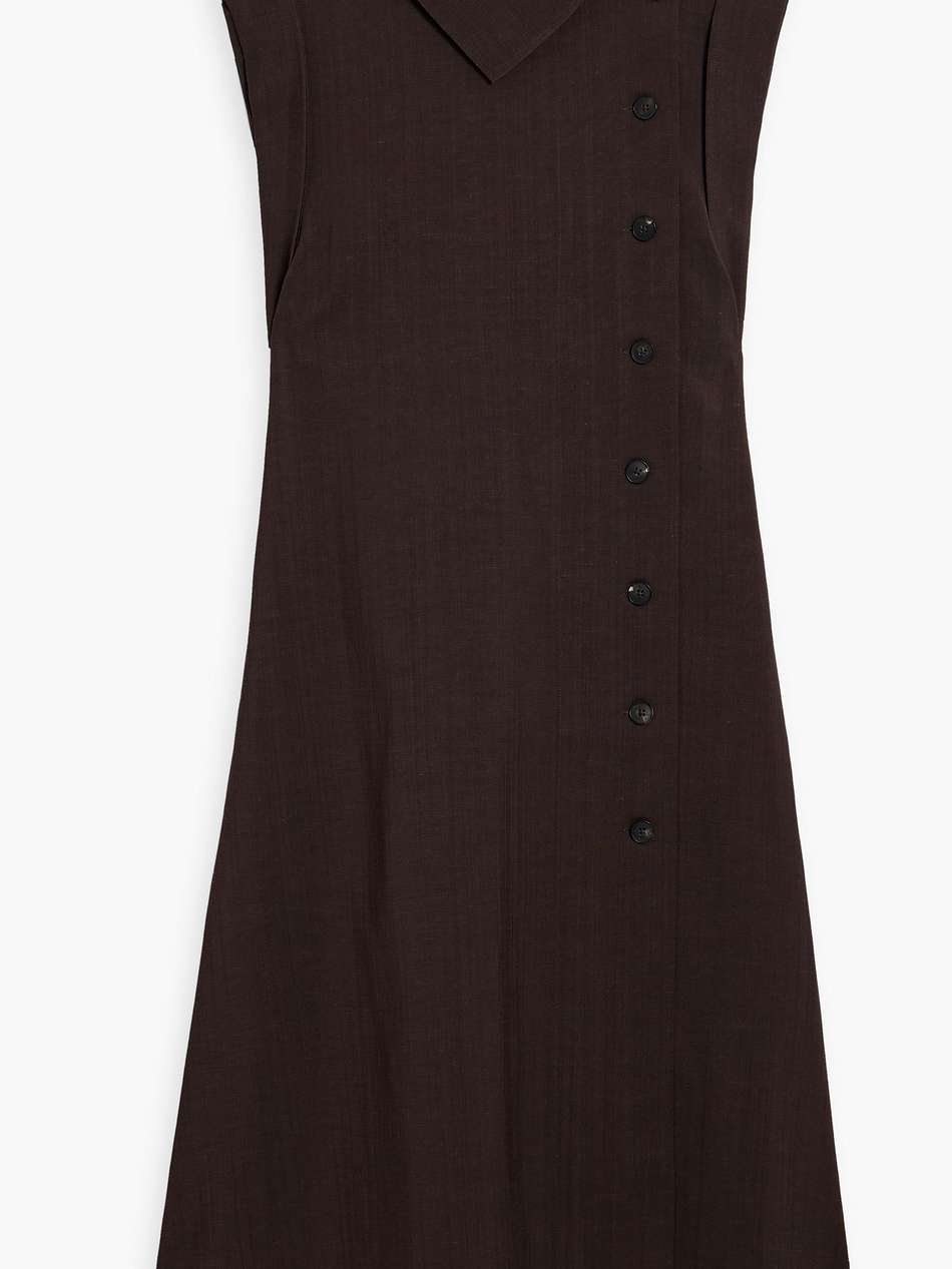 slub woven midi dress