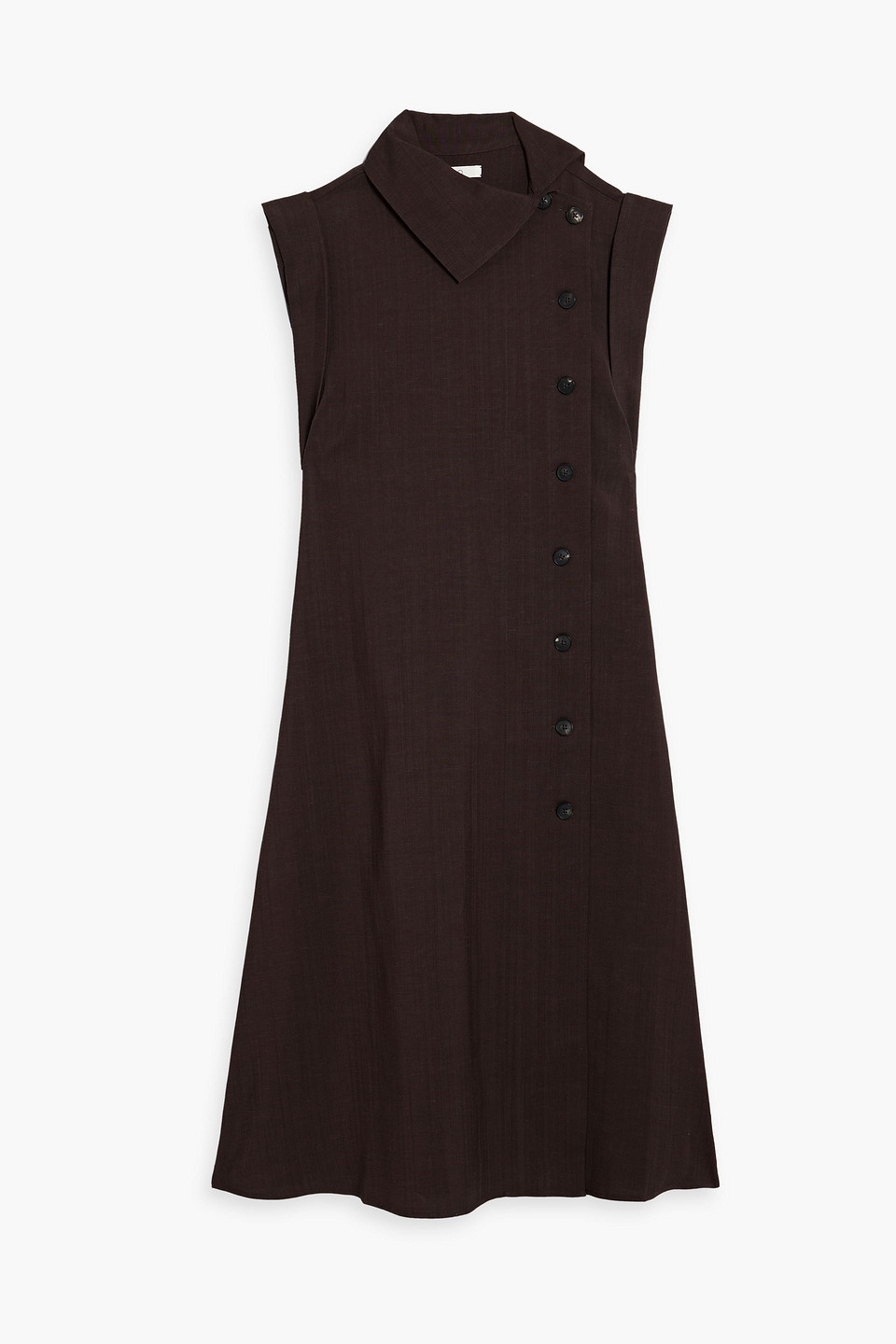 Slub woven midi dress