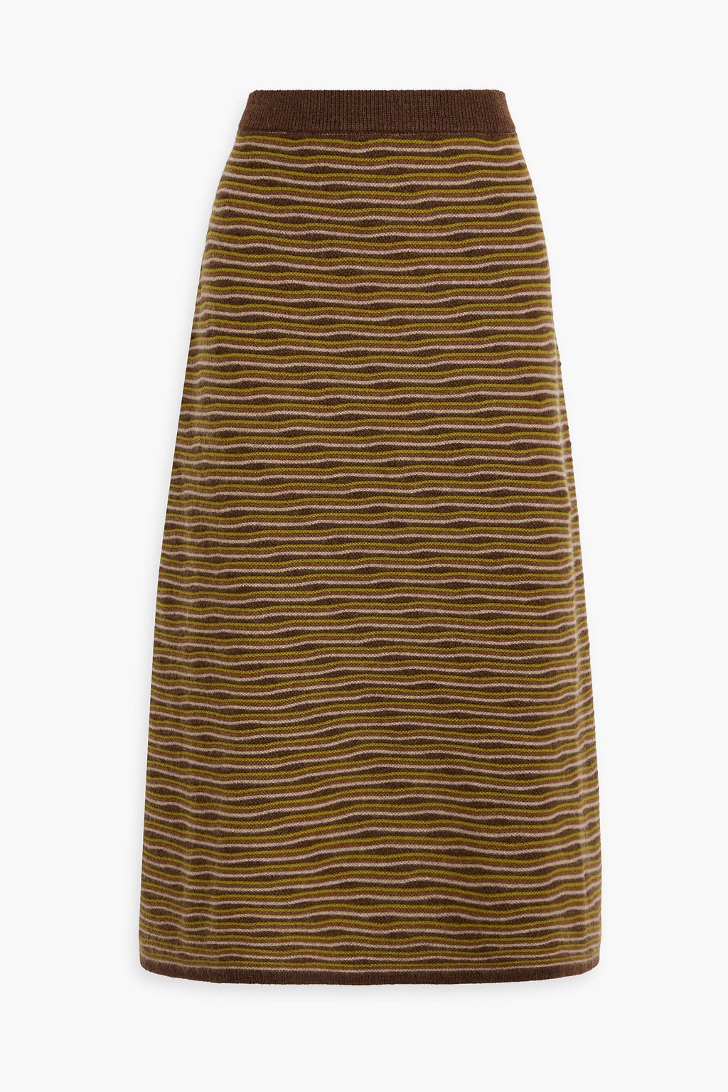 CO Striped jacquard-knit cashmere midi skirt | THE OUTNET