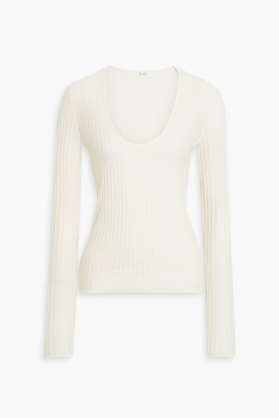 Co Ribbed Cashmere Sweater In Ivory