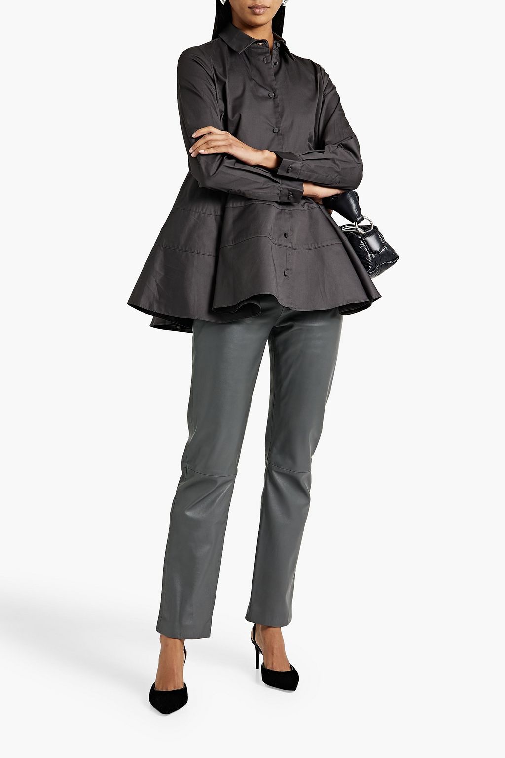 CO Fluted cotton-poplin shirt