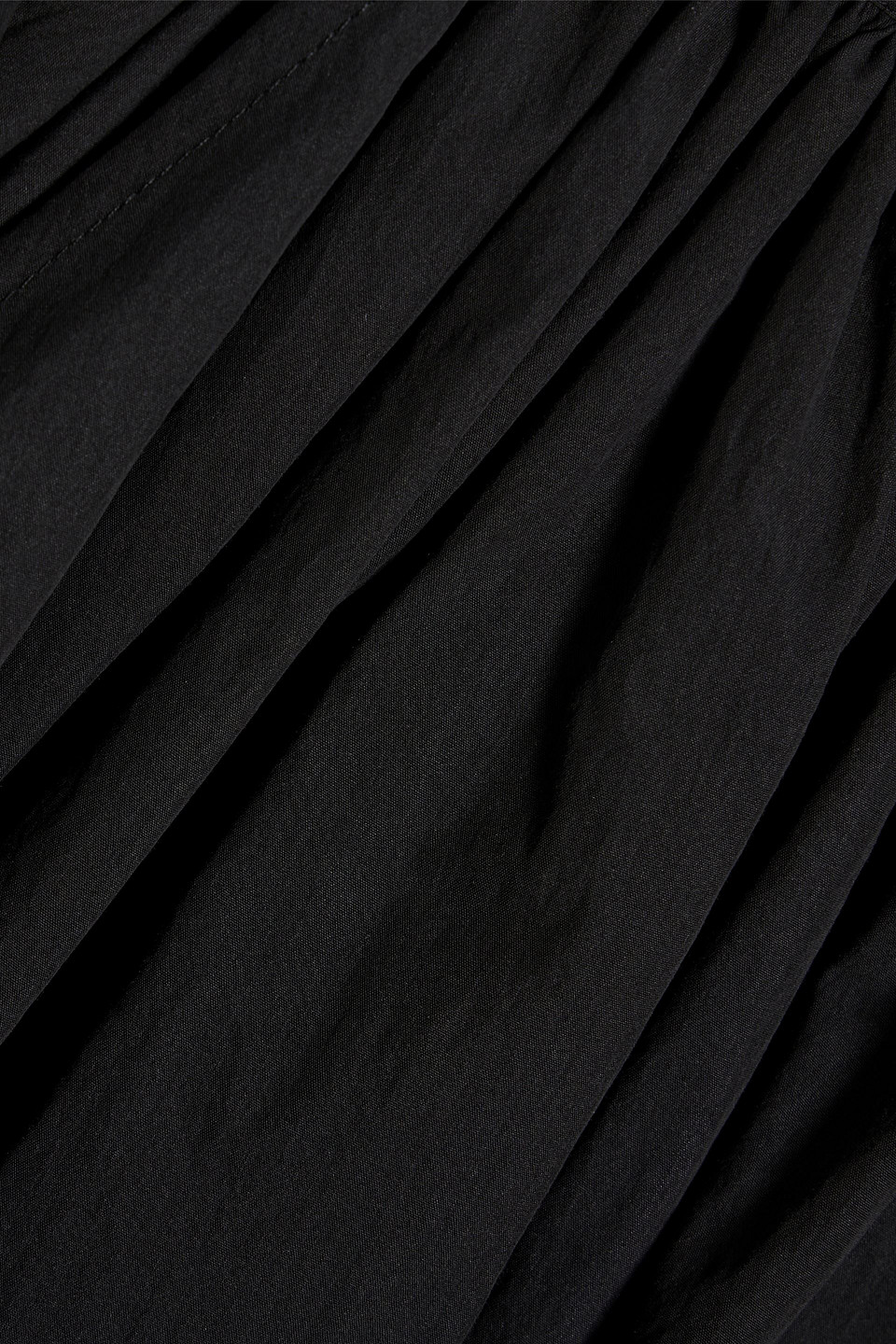 Co Gathered Tton-blend Poplin Blouse In Black