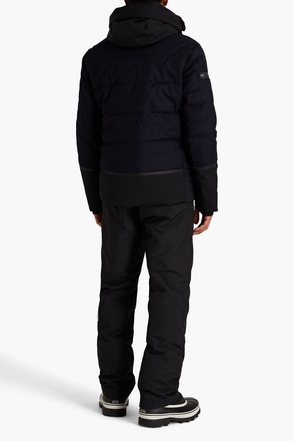 FUSALP Wool-blend twill and shell hooded ski jacket
