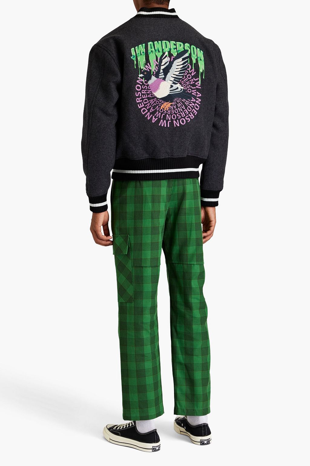 JW ANDERSON Embroidered wool-blend felt bomber jacket