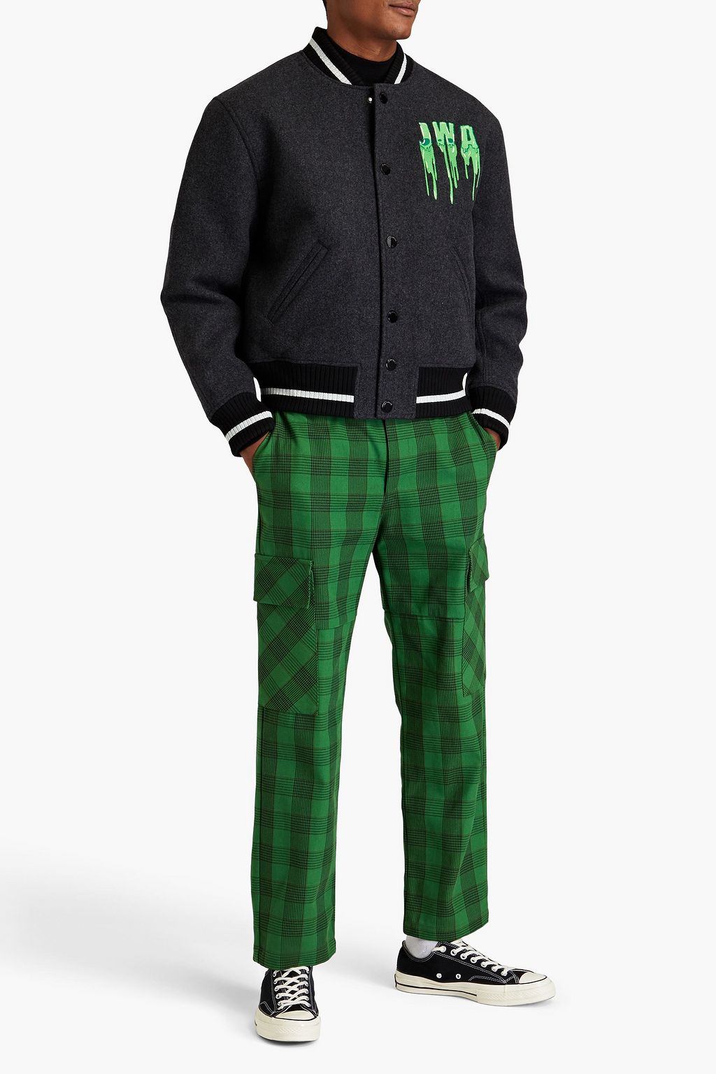 JW ANDERSON Embroidered wool-blend felt bomber jacket