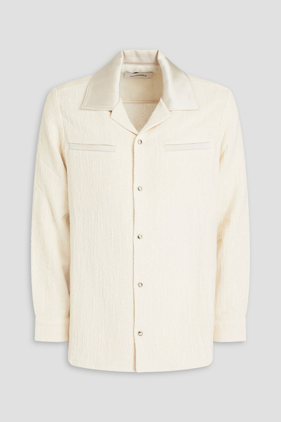 Nanushka Cotton-blend Tweed Overshirt In Cream