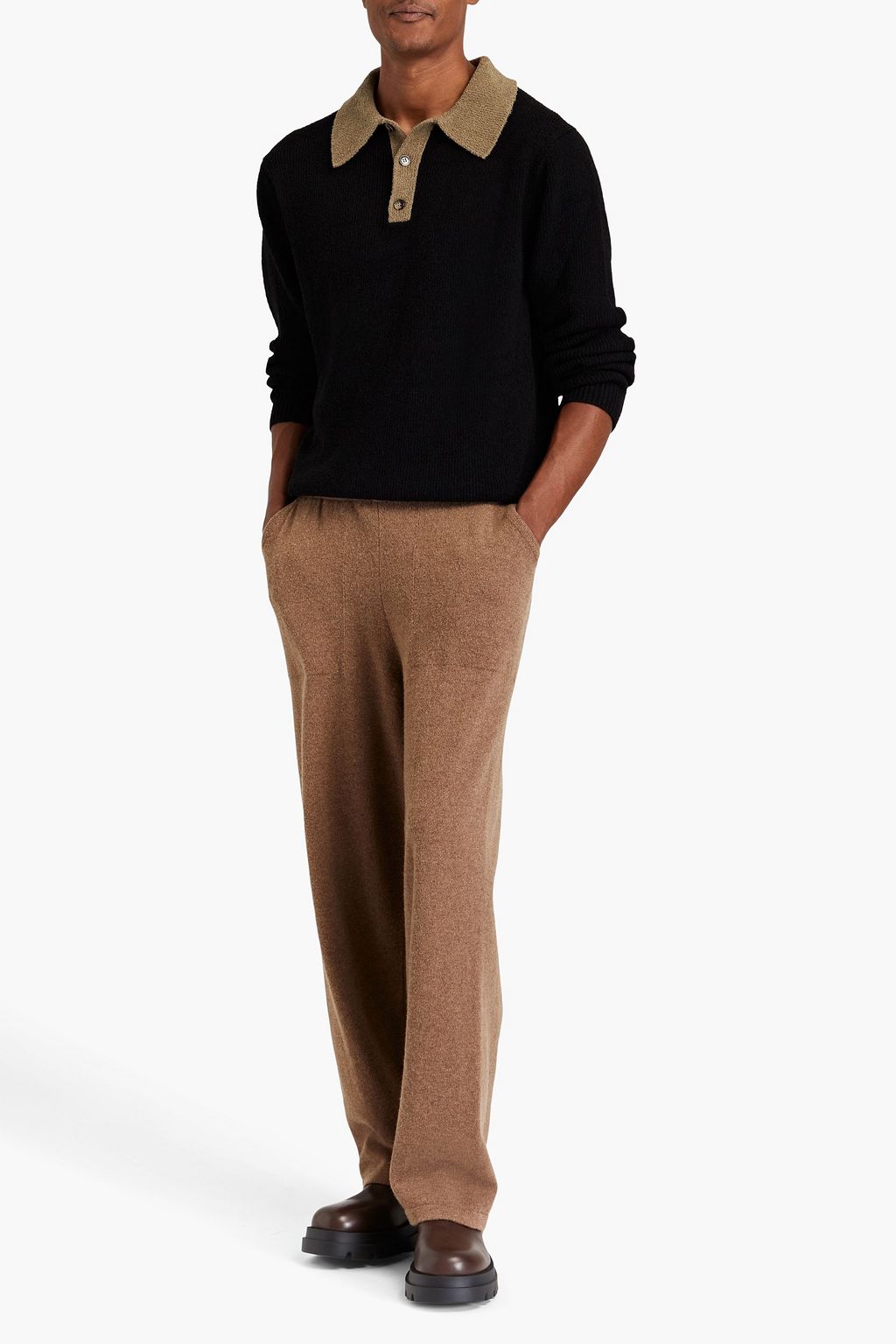 NANUSHKA Pullover aus einer Baumwollmischung mit Polokragen