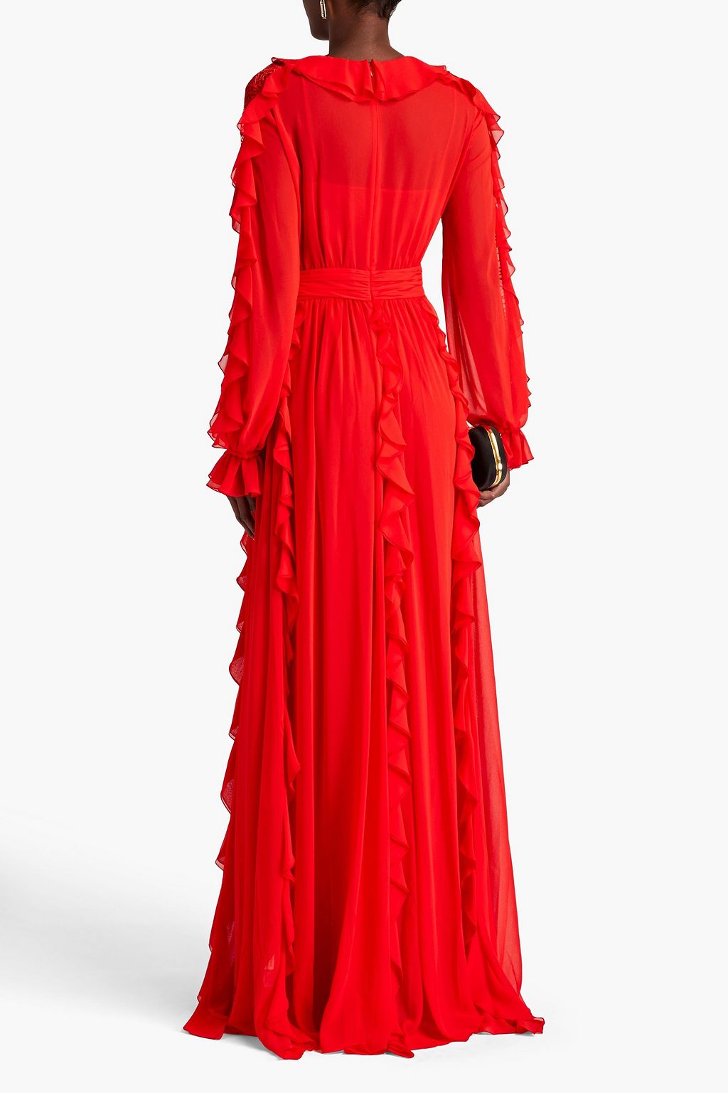 ZUHAIR MURAD ジョーゼット ロングドレス ラッフル付き