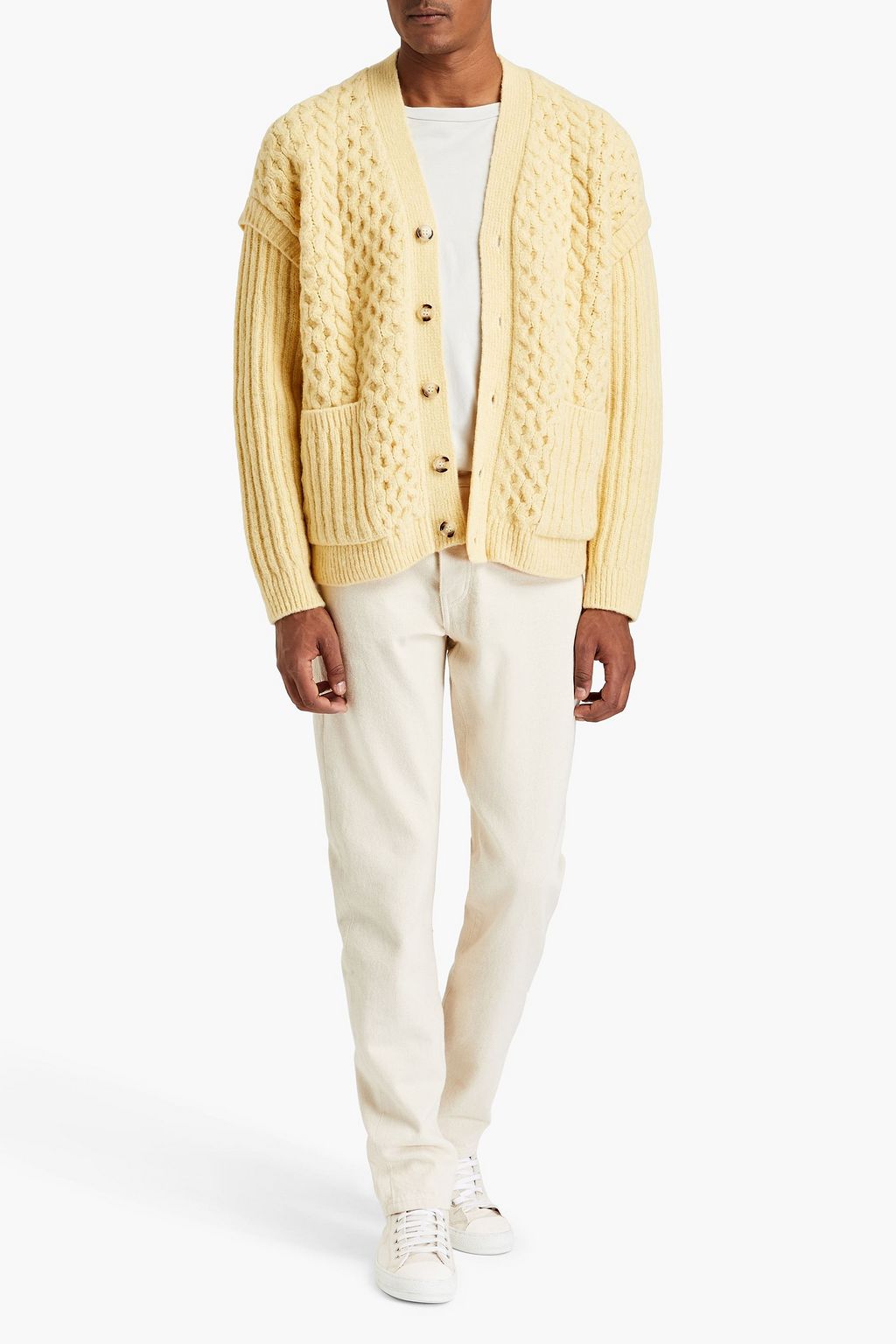 NANUSHKA Cable-knit wool-blend cardigan