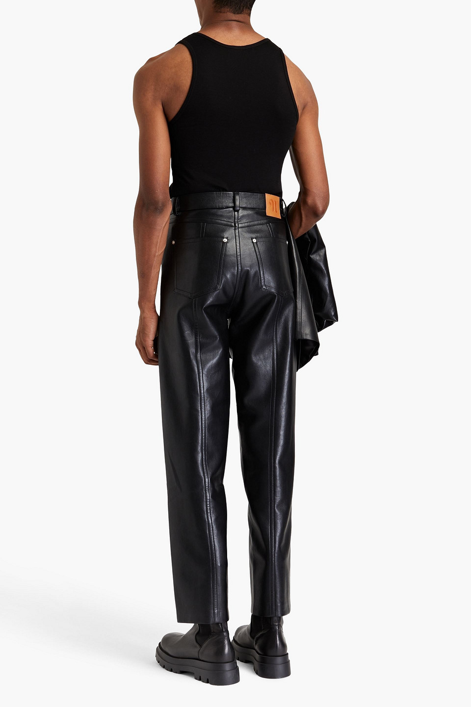 Shop Nanushka Tapered Okobor Pants In Black