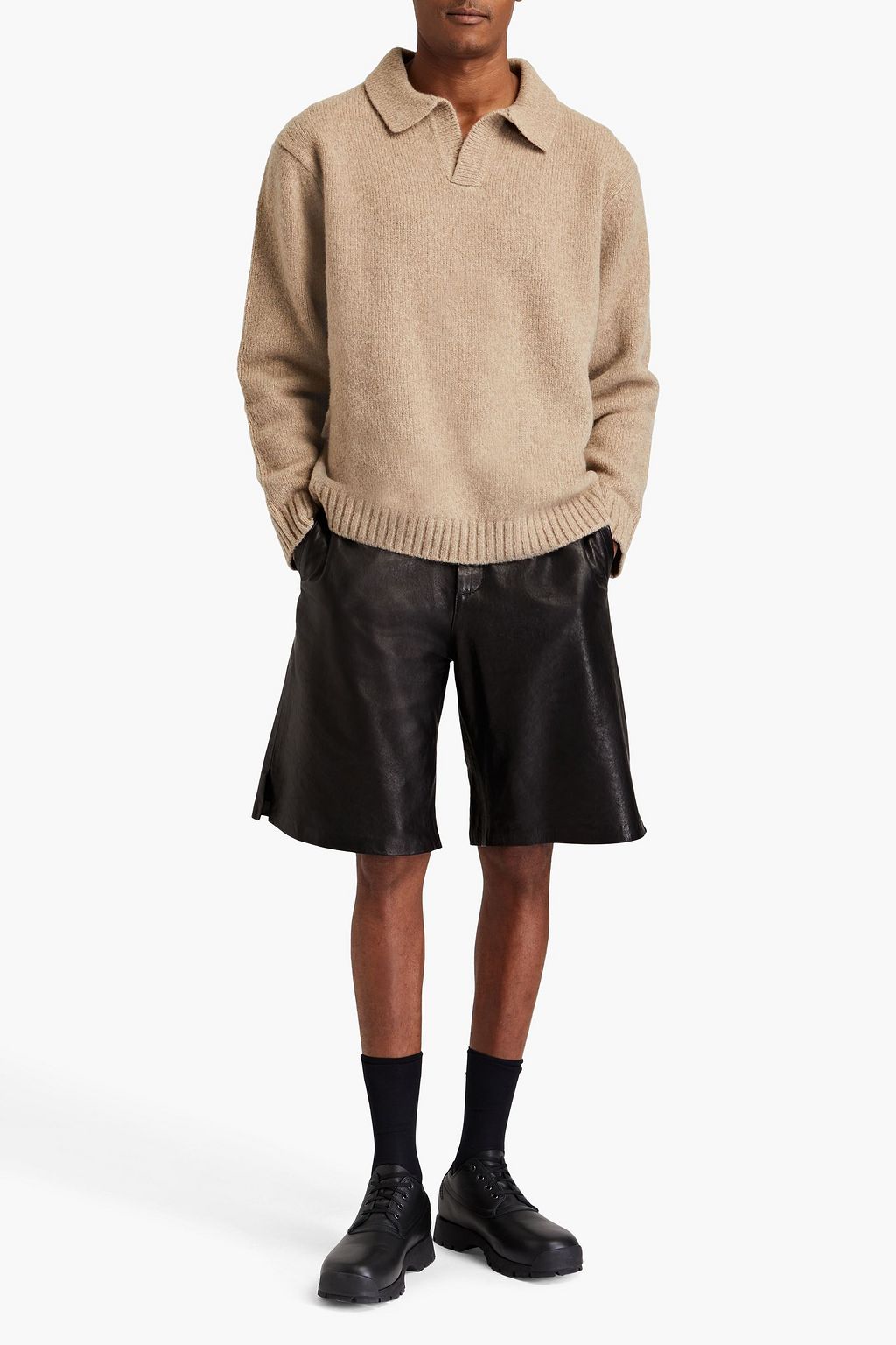 NANUSHKA Merino wool-blend polo sweater