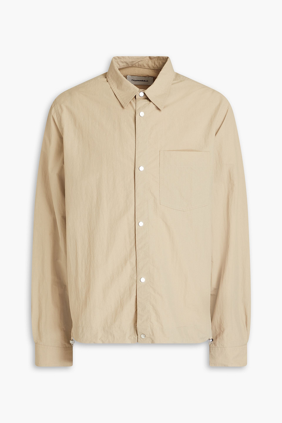 Nanushka Seersucker Shirt In Beige