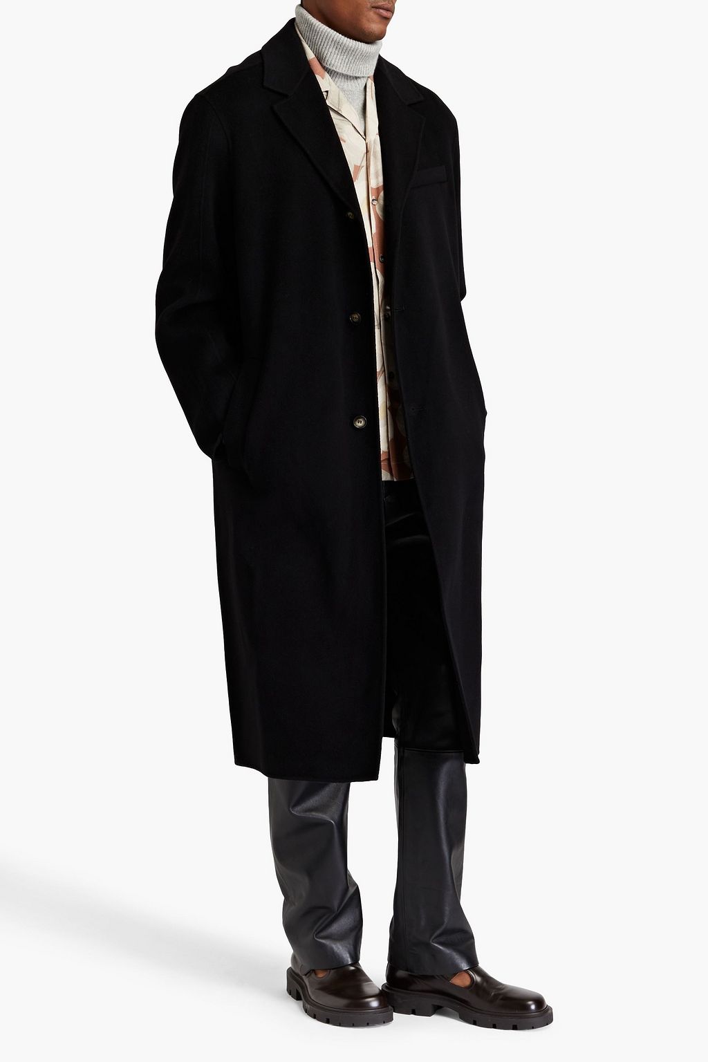 NANUSHKA Wool and silk-blend felt coat