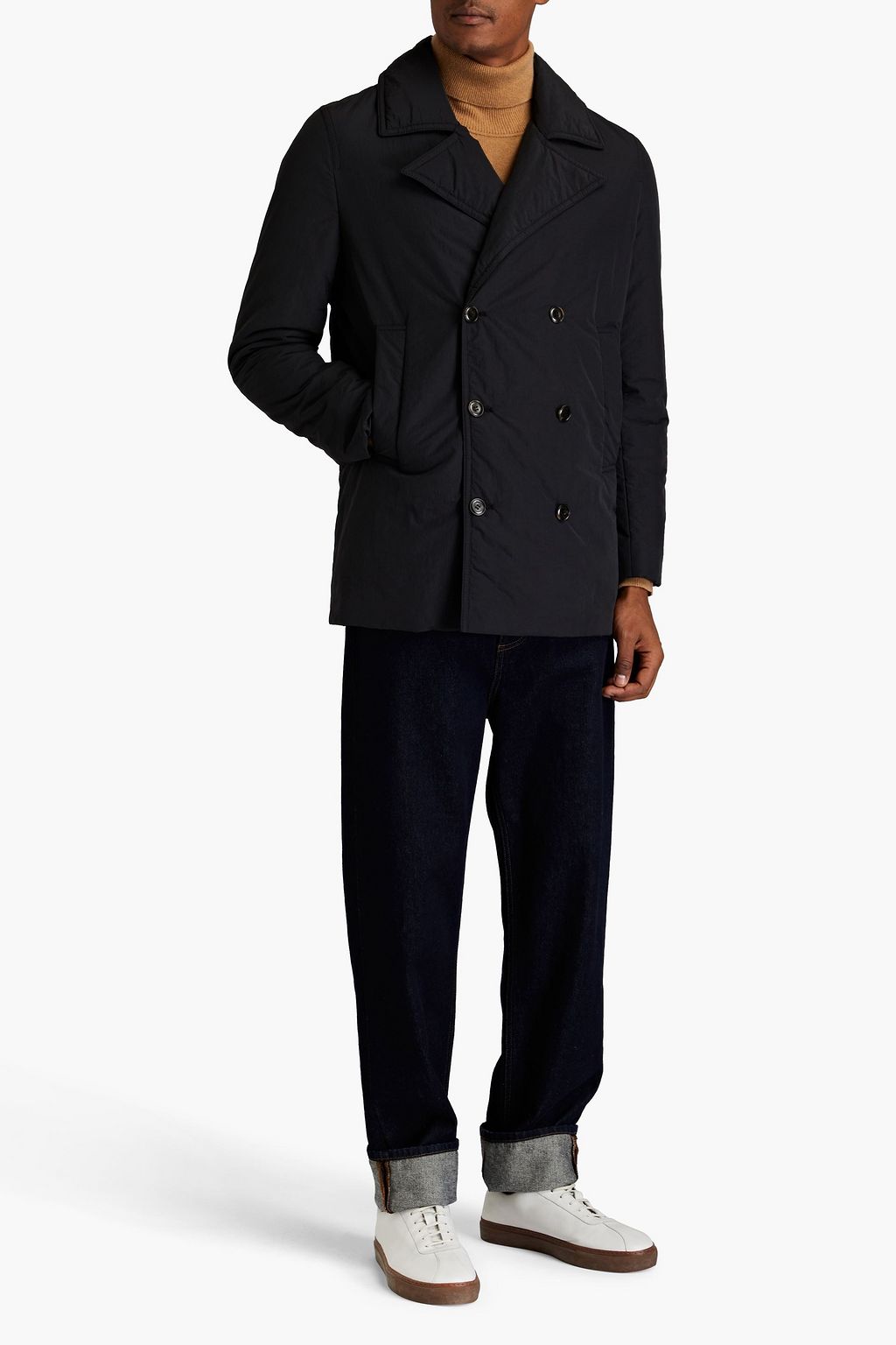 NANUSHKA Double-breasted shell peacoat