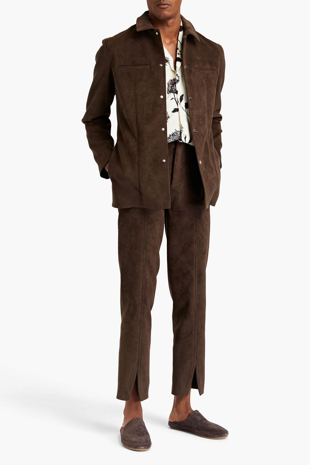 NANUSHKA Slim-fit faux suede jacket