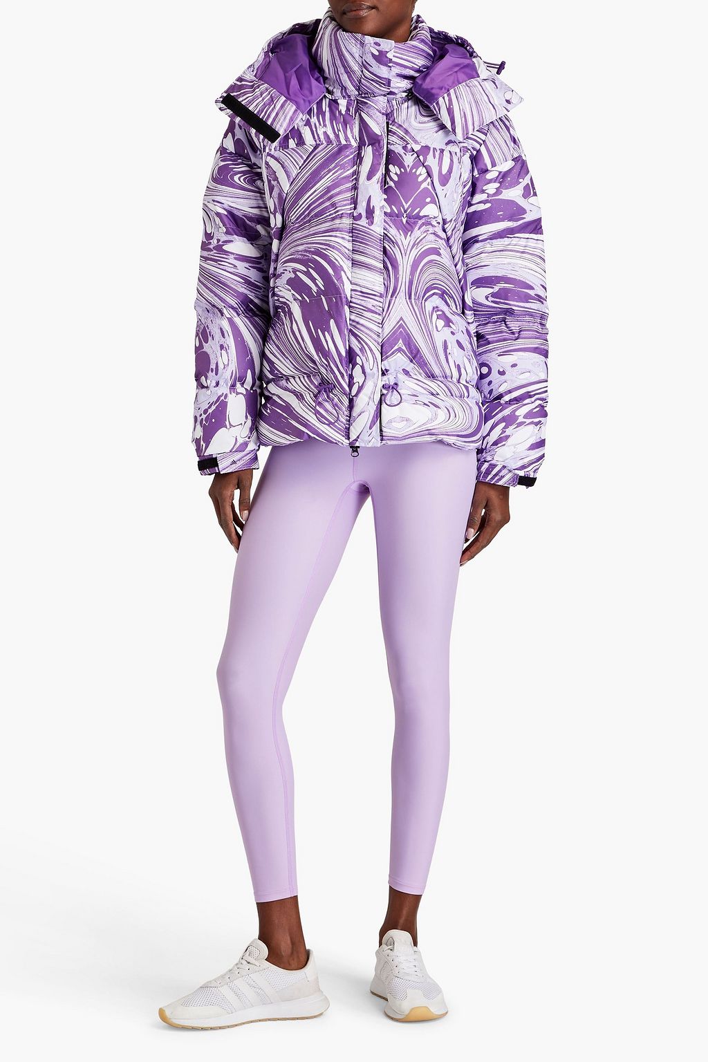 ADIDAS BY STELLA MCCARTNEY Quilted printed shell hooded jacket