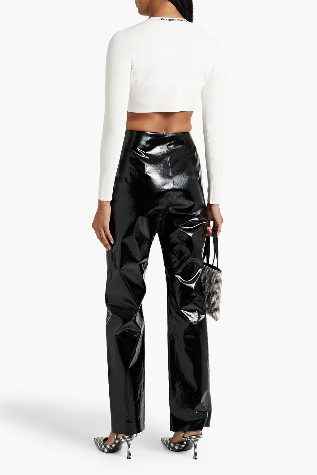 ALEXANDERWANG.T كارديغان قصير بحبكة من نسيج مطاط