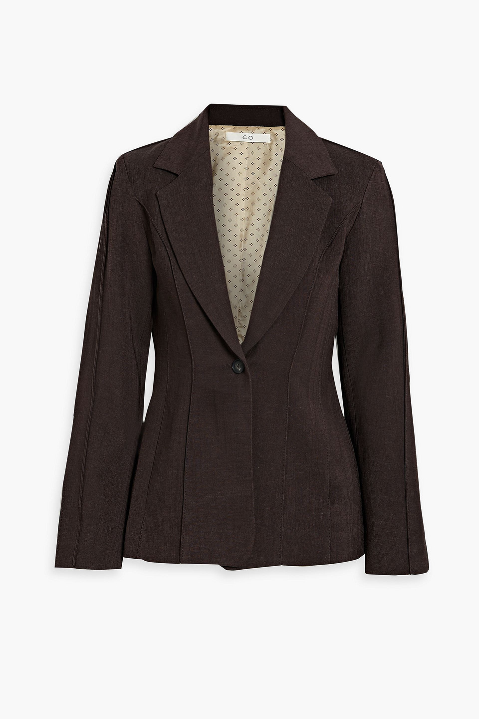 Co Woven Blazer In Brown