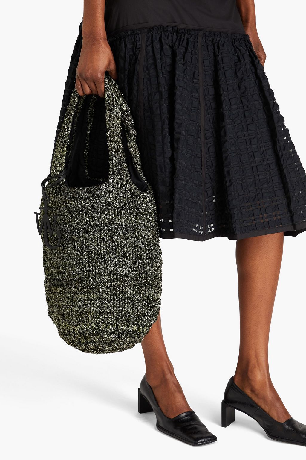 JW ANDERSON Metallic knitted tote