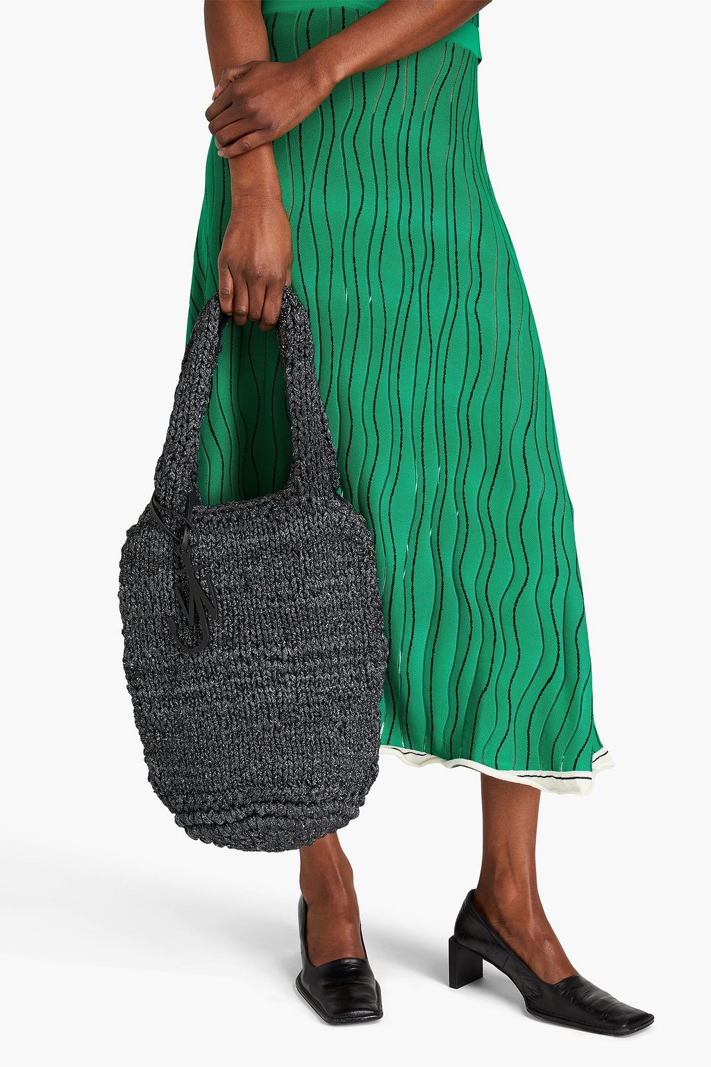 JW ANDERSON Metallic knitted tote