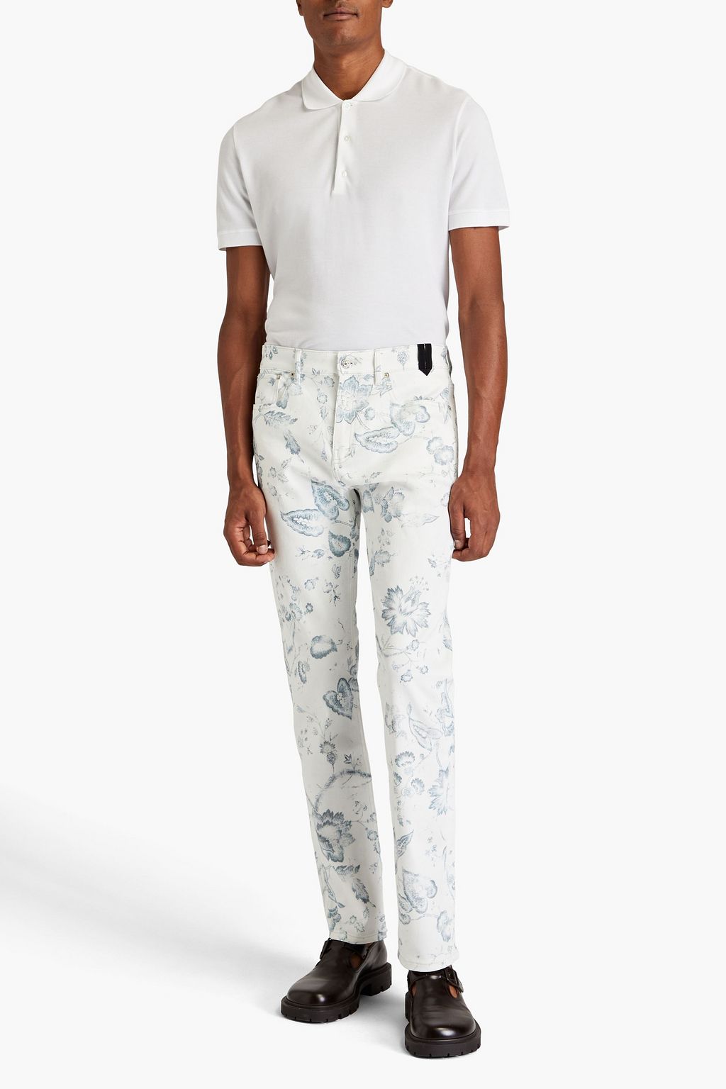 ERDEM Oliver slim-fit floral-print denim jeans
