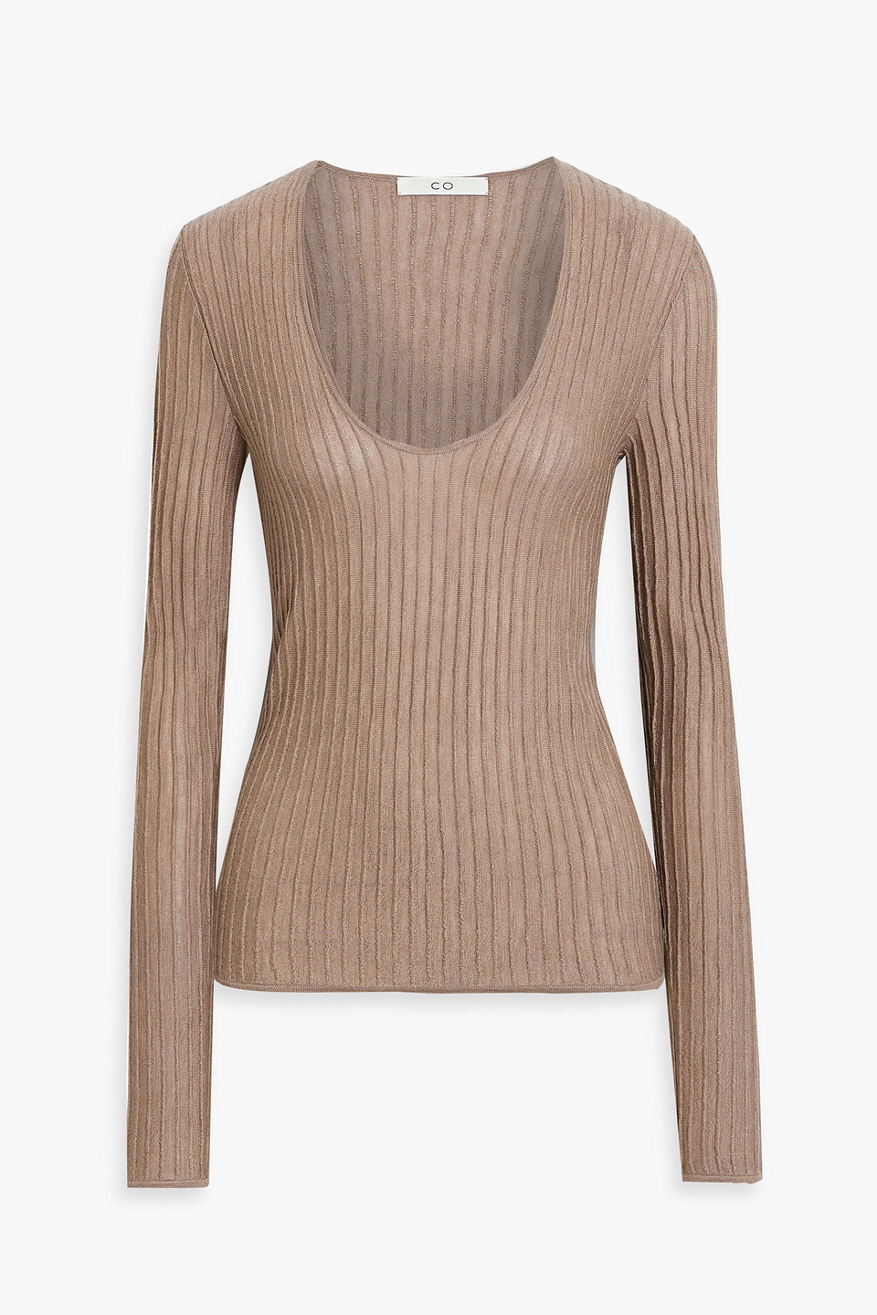 Co Ribbed Cashmere Sweater In Taupe