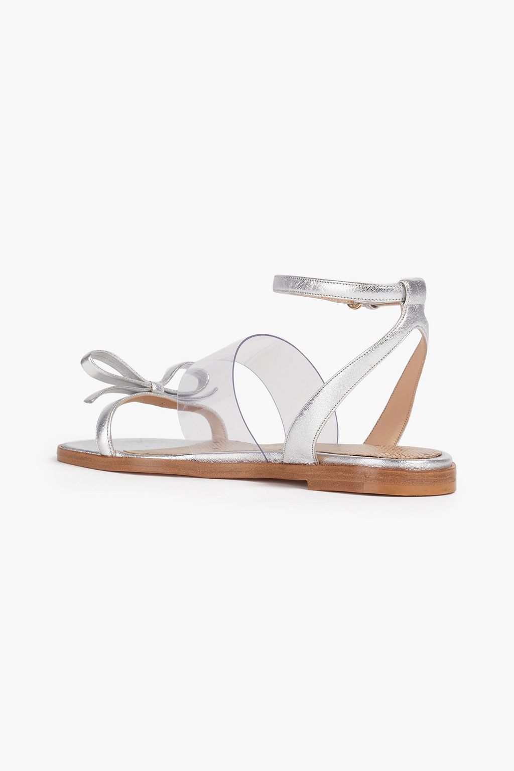 RED(V) Metallic leather and PVC sandals