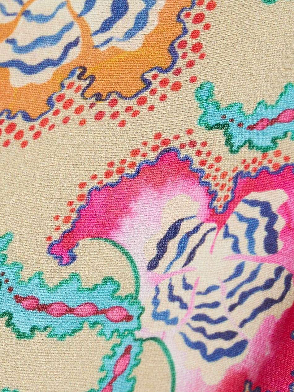 eve button-detailed printed crepe mini dress