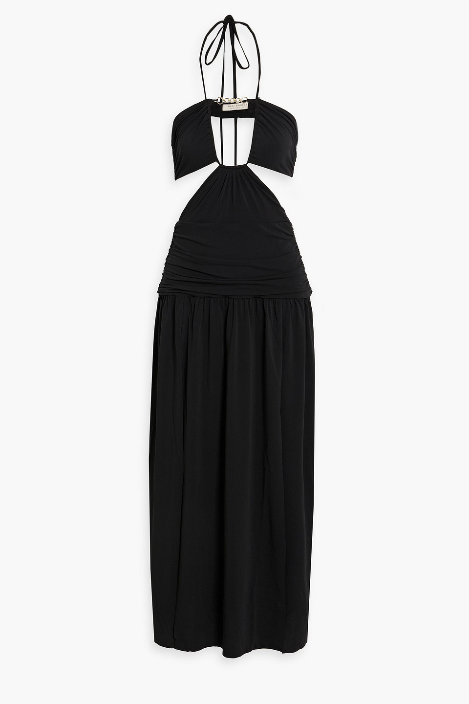 Shop Bec & Bridge Adaline Cutout Chain-embellished Stretch-jersey Maxi Dress In Black