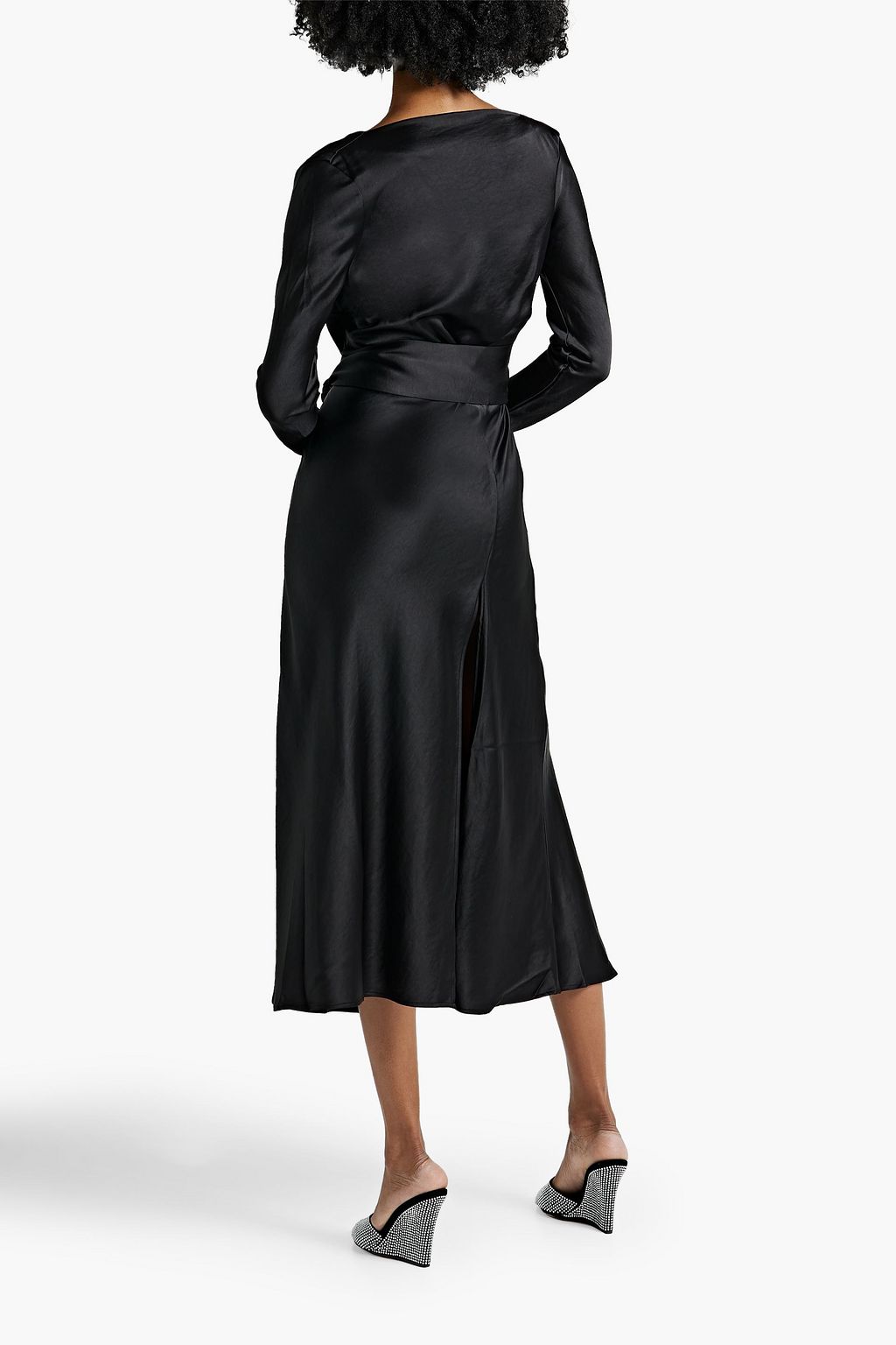 BEC & BRIDGE Agatha satin midi wrap dress