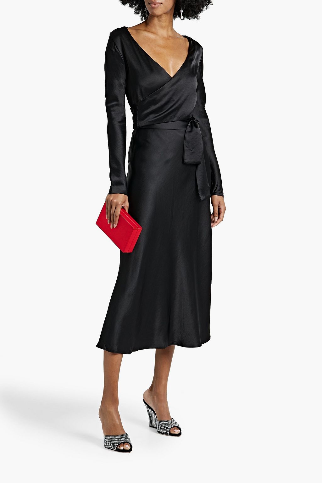 BEC & BRIDGE Agatha satin midi wrap dress
