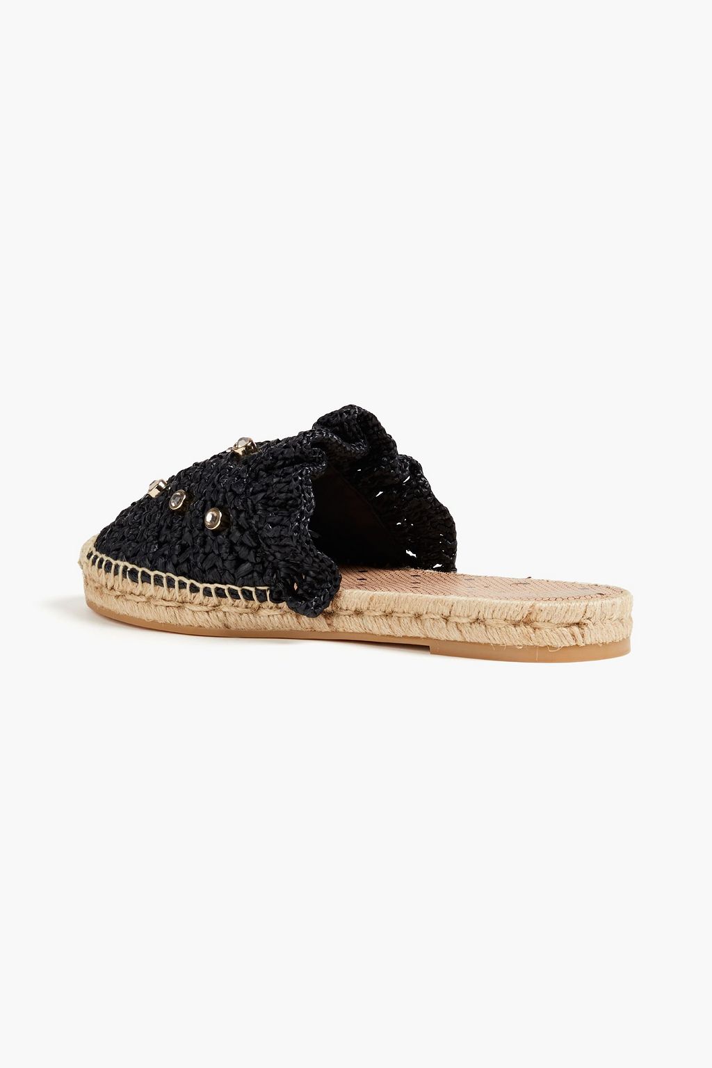 RED(V) Crystal-embellished faux raffia espadrilles
