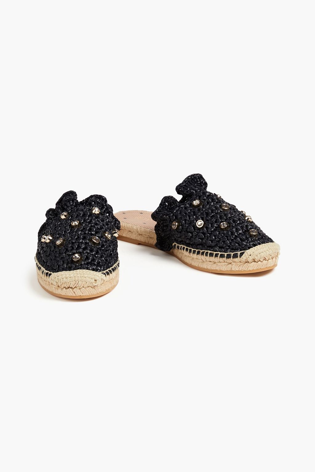 RED(V) Crystal-embellished faux raffia espadrilles